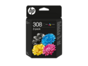 HP 308 - 2-pack - svart, cyan, magenta, gul
