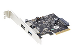 2-portars USB PCIe-kort med 10 Gbps/port