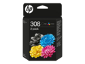 HP 308 - 2-pack - svart, cyan, magenta, gul